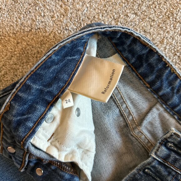 Reformation Winona Mid Rise Button Fly Jeans - Picture 4 of 5